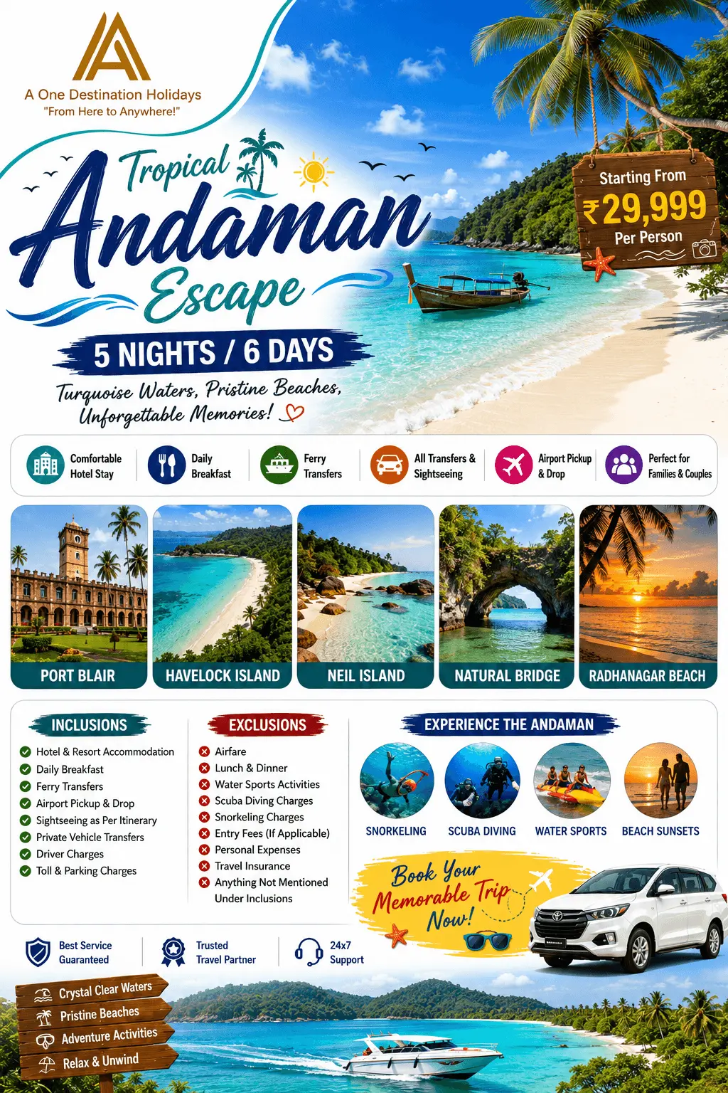 Andaman Tour Package by A One Destination Holidays