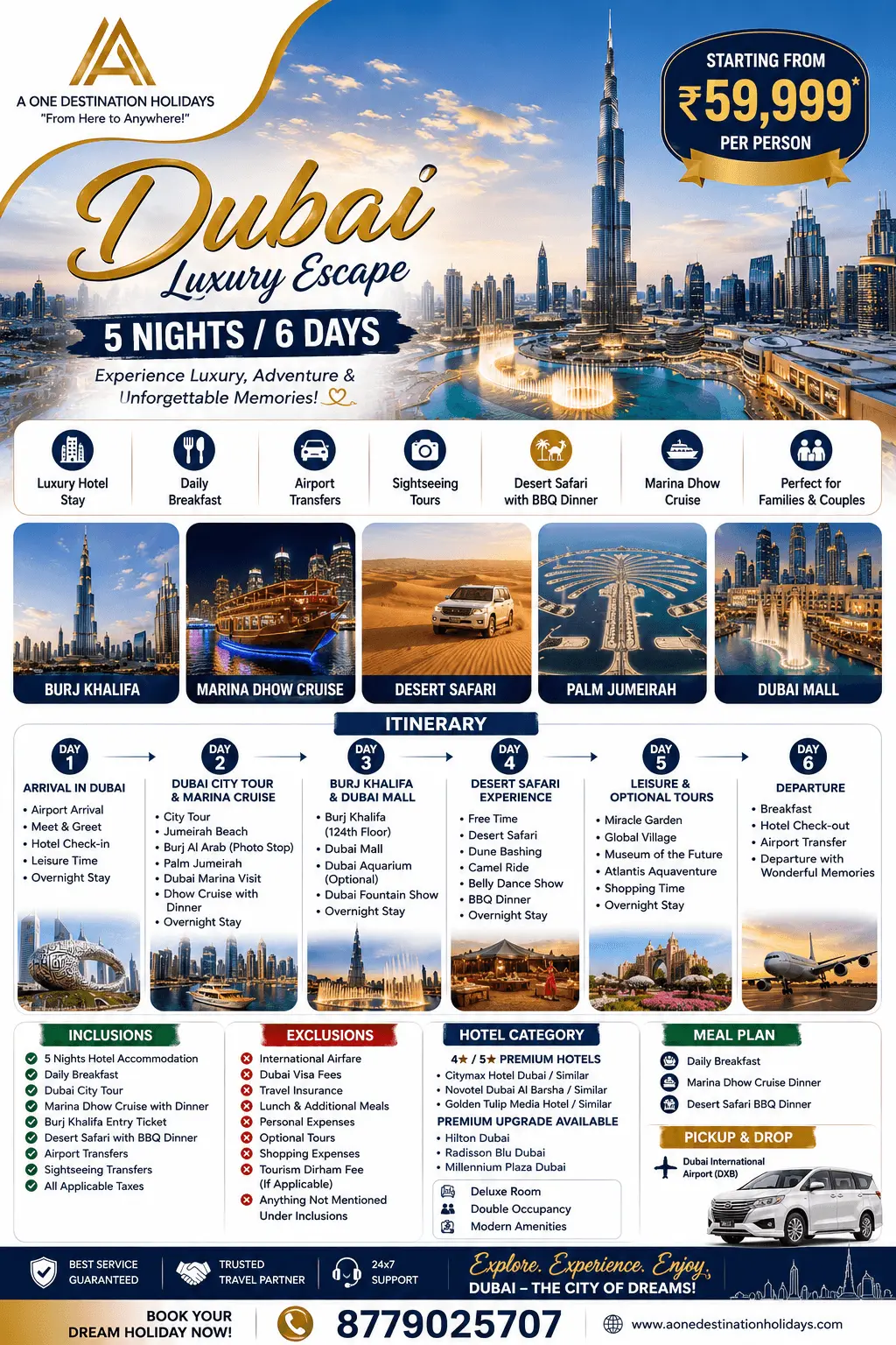Dubai Tour Package by A One Destination Holidays