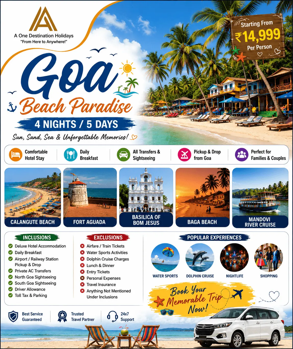Goa Tour Package by A One Destination Holidays
