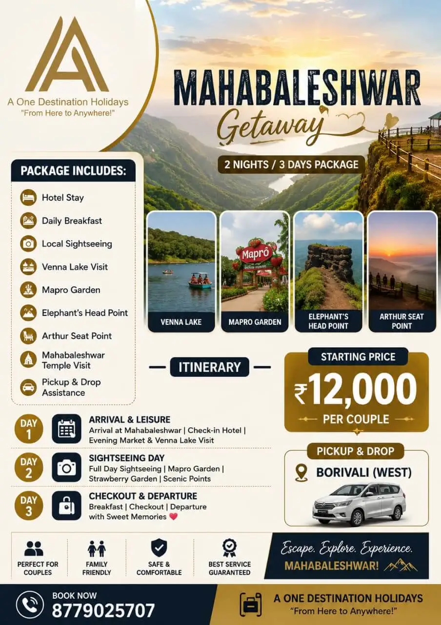 Mahabaleshwar Tour Package by A One Destination Holidays