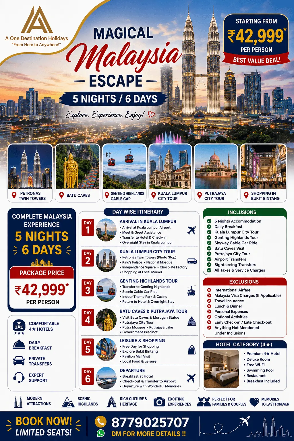 Malaysia Tour Package by A One Destination Holidays