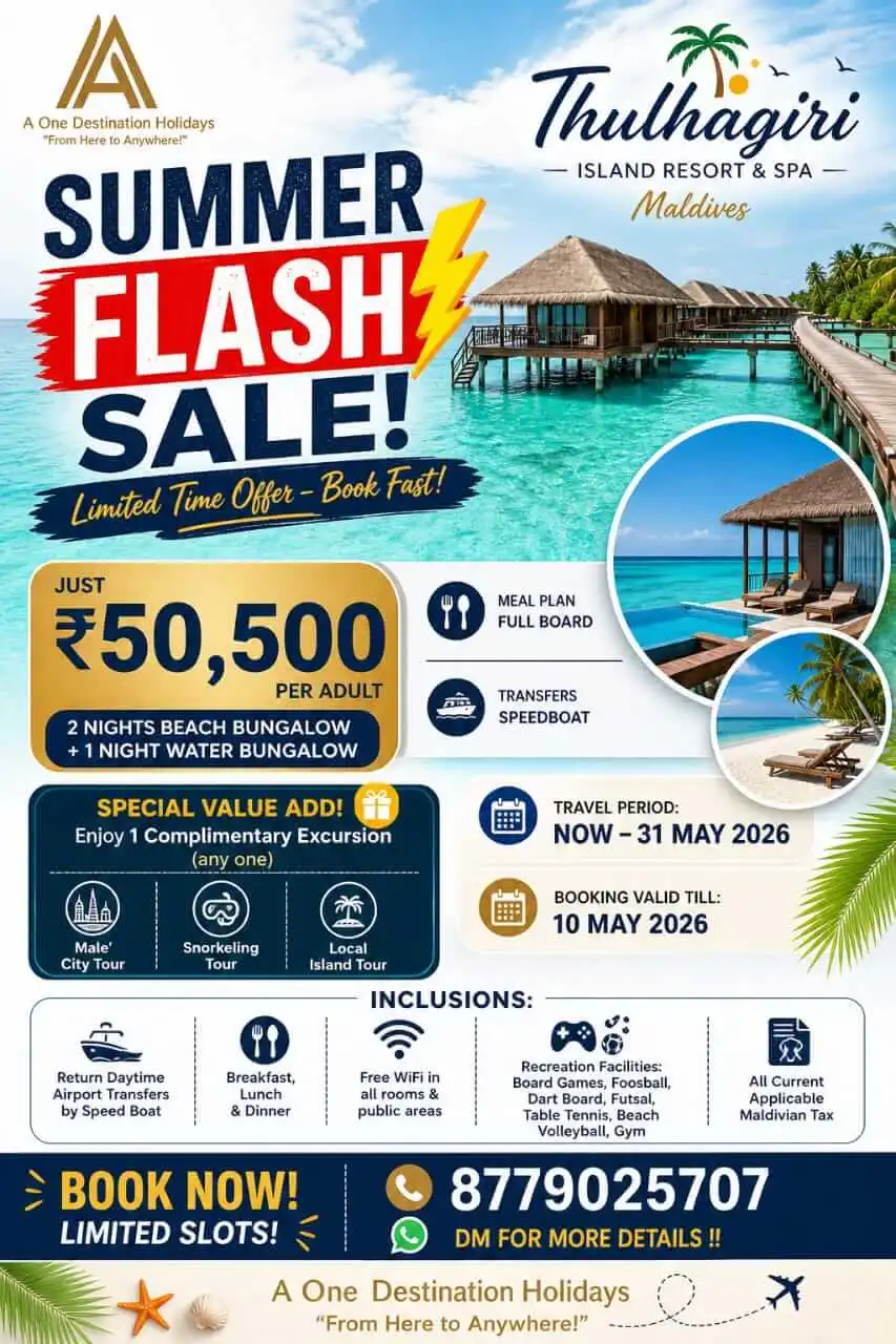 Maldives Tour Package by A One Destination Holidays