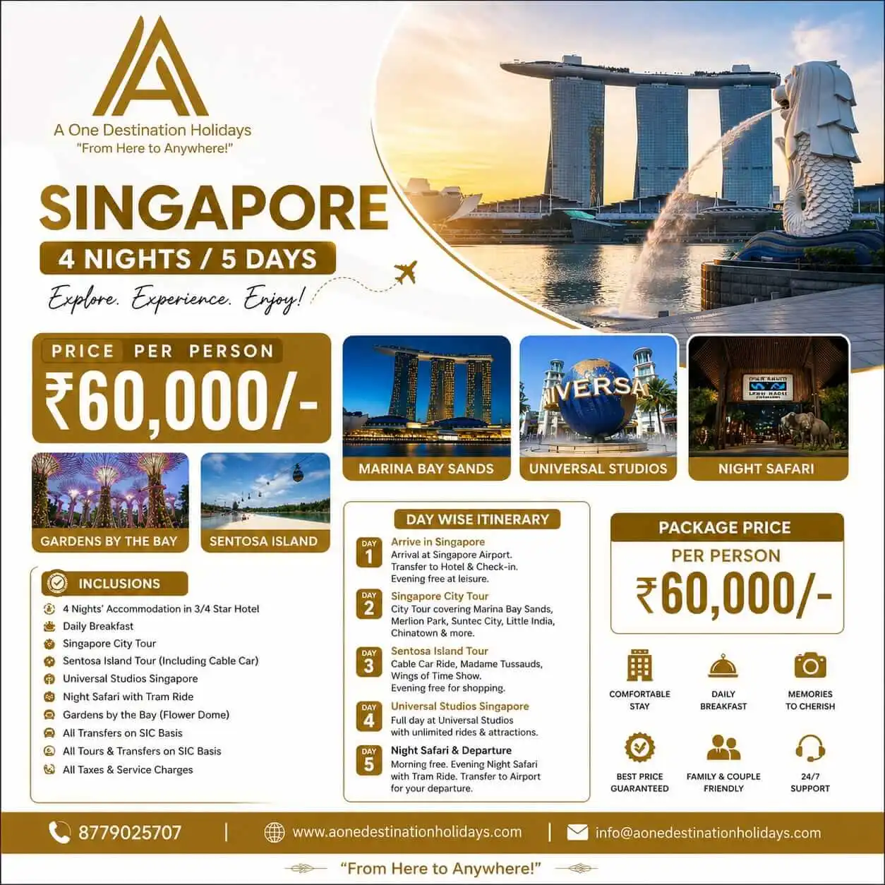 Singapore Tour Package by A One Destination Holidays