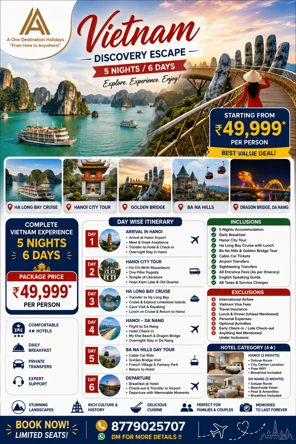 Vietnam Tour Package by A One Destination Holidays